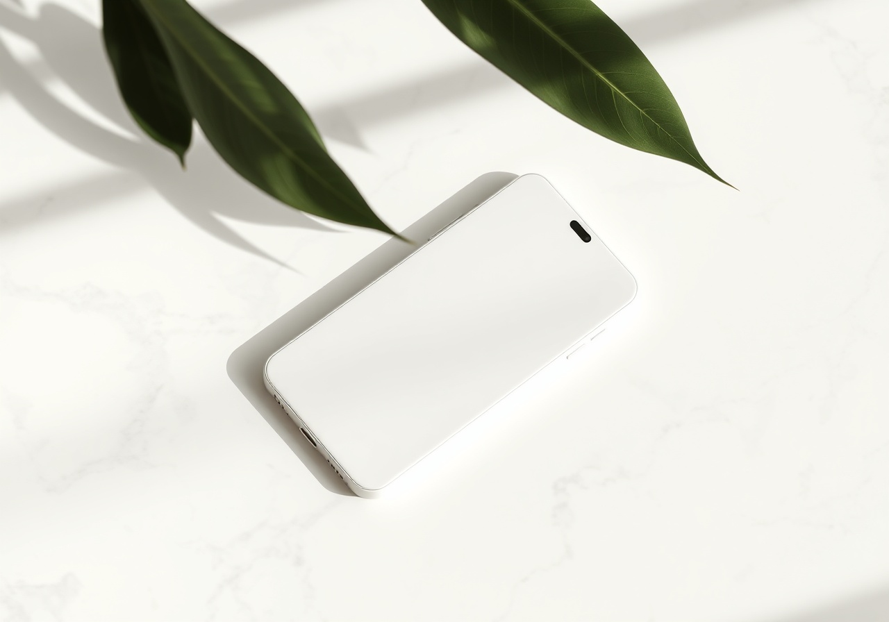 Минималистичный интерфейс устройства в стиле Pure White